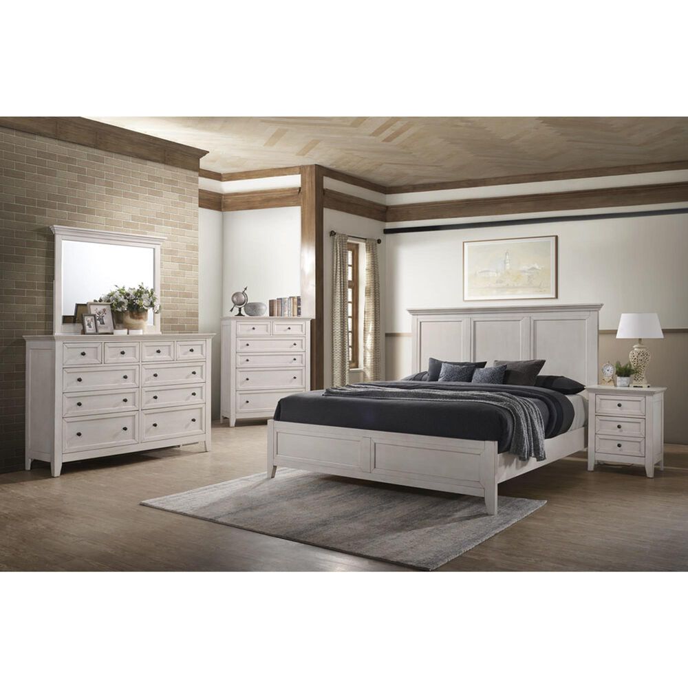 Hawthorne Furniture San Mateo 3-Piece Queen Panel Bedroom Set in Rustic White, , large