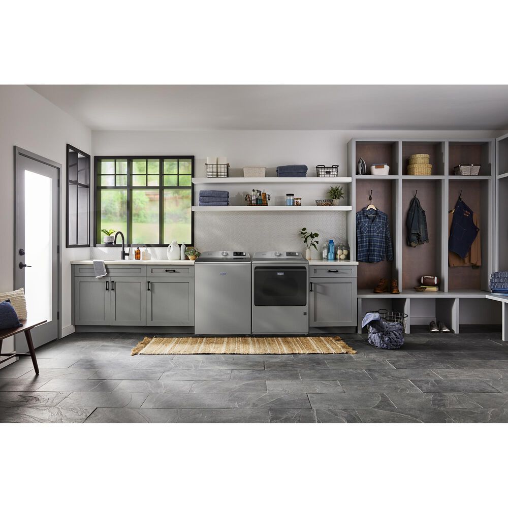 Maytag 7.4 Cu. Ft. Smart Front Load Gas Dryer with Extra Power in Classic Silver, , large
