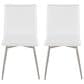Lumisource Mason Swivel Side Chair with White Upholstered in Brushed Stainless Steel (Set of 2), , large
