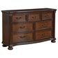 Ashley Lavinton 7-Drawer Dresser and Mirror in Cherry Brown, , large