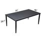 Hearth and Haven Outdoor Rectangular Dining Table with Umbrella Hole and Tapered Feet in Ember Black - Table Only, , large