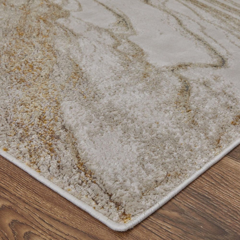 Feizy Aura 3&#39;11&quot; x 6&#39; Ivory and Gold Area Rug, , large