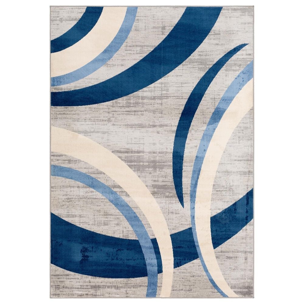 Surya Monaco MOC-2320 2" x 3" Navy, Silver Gray and Cream Scatter Rug, , large
