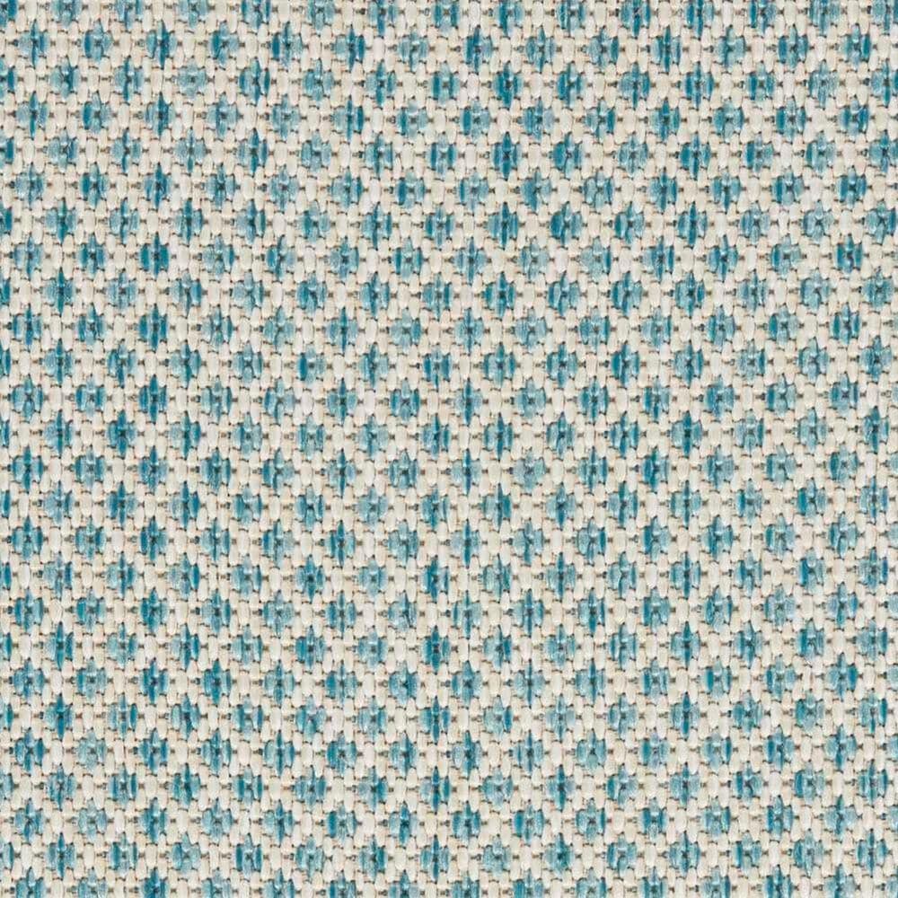 Nourison Courtyard Ivory and Aqua 8&#39; x 10&#39; Indoor/Outdoor Area Rug, , large