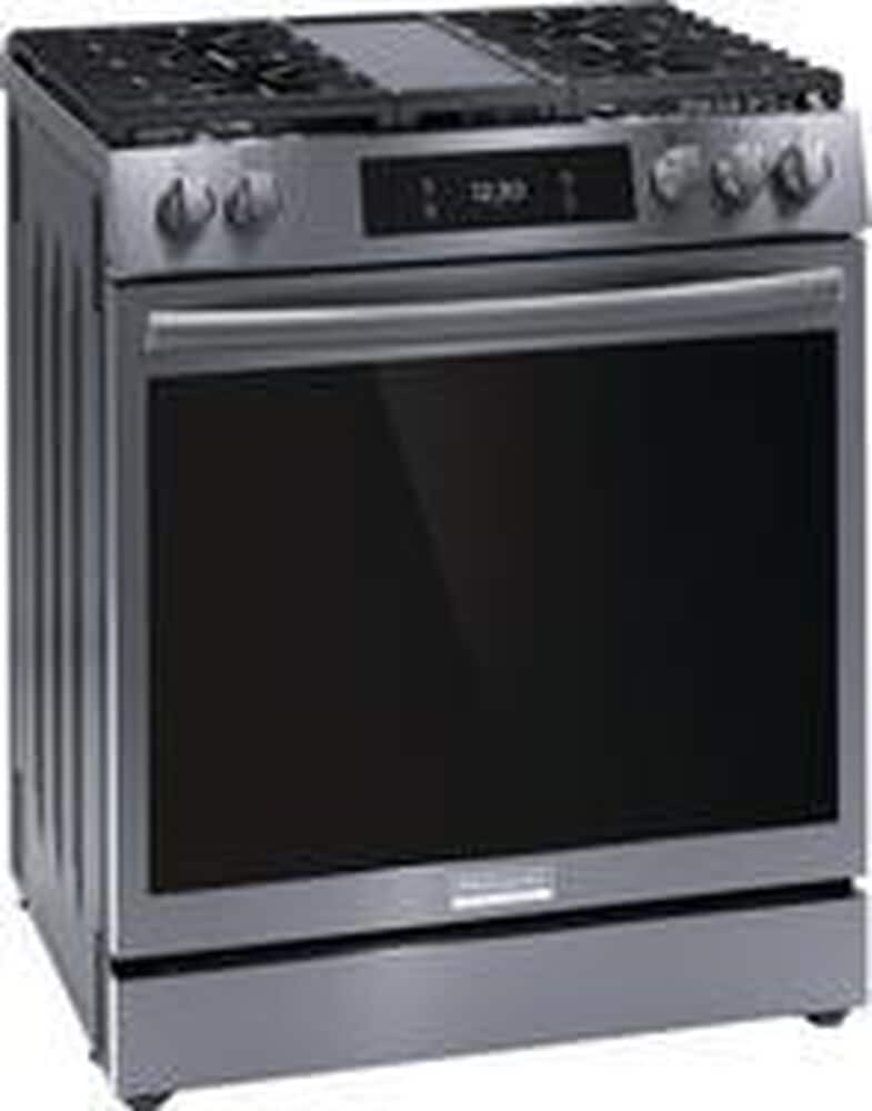 Frigidaire Gallery 30&quot; Front Control Gas Range with Total Convection in Black Stainless Steel, , large