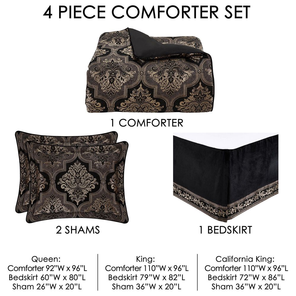 J. Queen New York Windham 4-Piece King Comforter Set in Black, , large