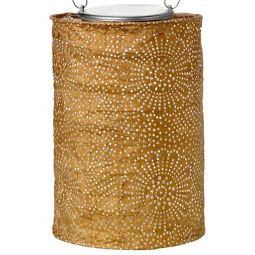 Allsop Soji Stella Cylinder Floral Solar Lantern in Bronze, , large