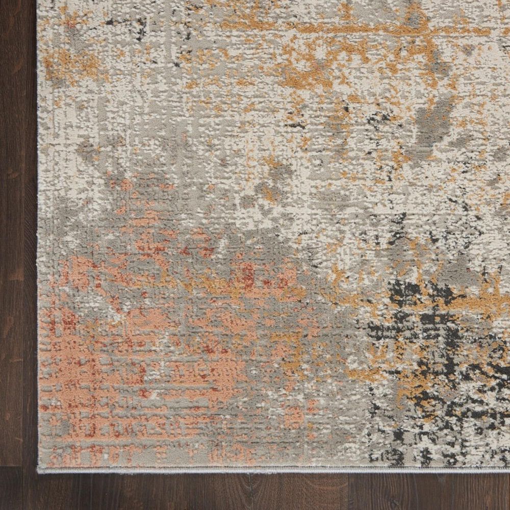 Nourison Rustic Textures RUS13 Grey and Blue 6&#39; x 9&#39; Area Rug, , large