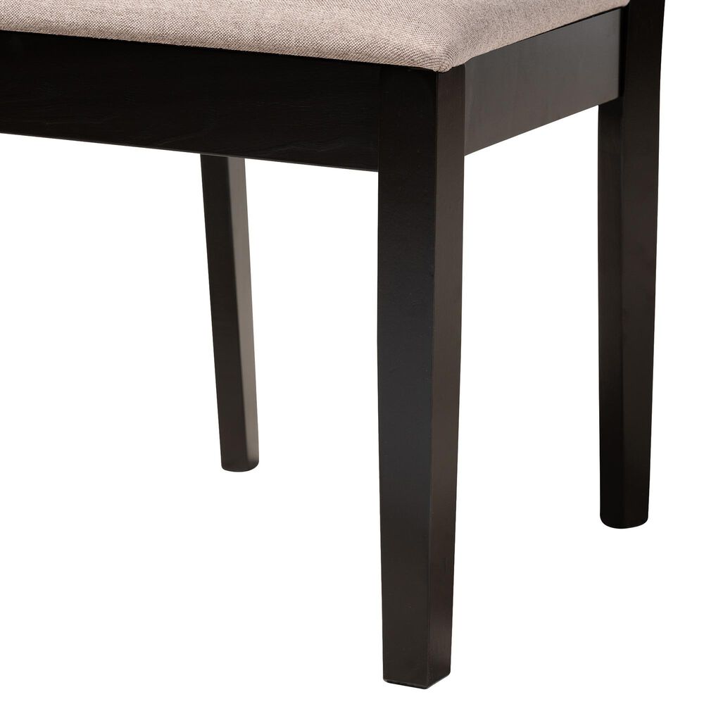 Baxton Studio Jackson Side Chair with Sand Cushion in Espresso Brown (Set of 4), , large