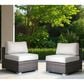 Hearth and Haven Minnesota Outdoor Sectional Armless Seat with Brown Wicker in Light Gray (Set of 2), , large