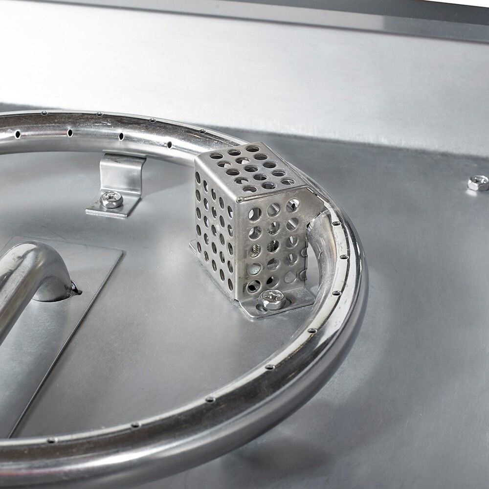 Slate and Company Rectangular Functional Fire Pit in Black and Concrete, , large