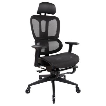 Techni Sport Ultimate Reclining Ergonomic Mesh Office Chair with Lumbar Support and Footrest in Black, , large
