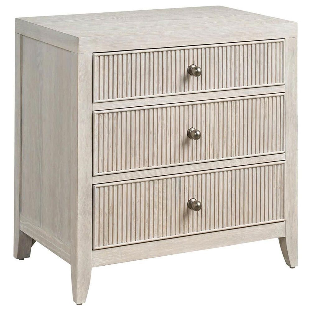 Universal Furniture Avaline Carmen 3 Drawer Nightstand in White Oak with AC and USB Port, , large