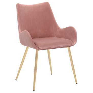 Blue River Avery Dining Arm Chair with Pink Cushion in Gold, , large