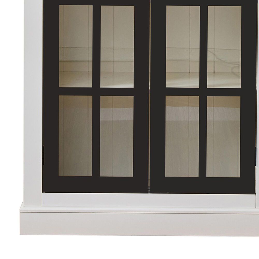 Hearth and Haven 71.2'' Freestanding Glass Door Pantry with Adjustable Shelves in White and Black, , large