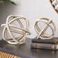 Maple and Jade Geometric Sculpture in White and Gold (Set of 2), , large