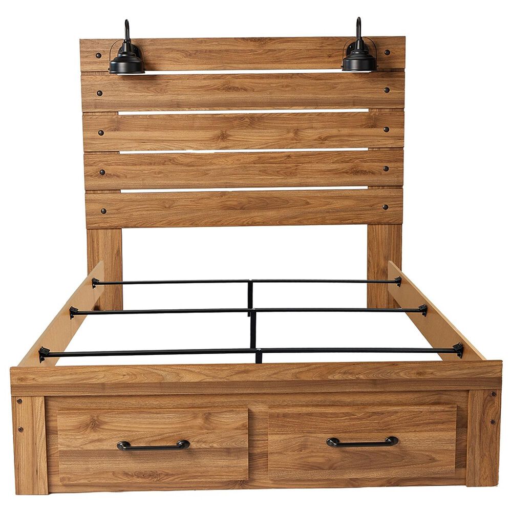 Ashley Pasklyn Queen Panel Storage Bed in Rich Honey Brown, , large