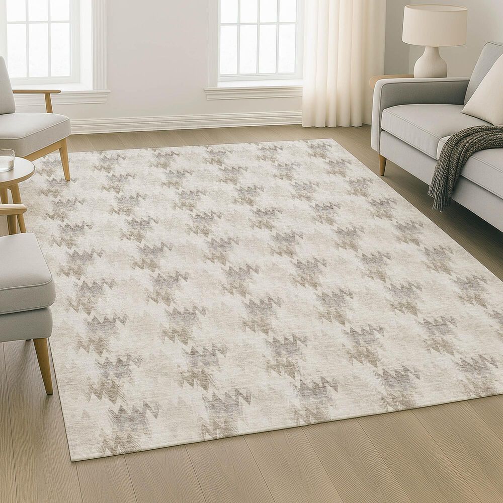 Dalyn Rug Company Soft Essentials Chevron Beige 9' x 12' Area Rug, , large