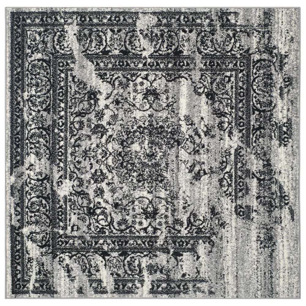 Safavieh Adirondack ADR101A-4SQ 4" x 4" Silver/Black Square Rug, , large