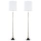 LumiSource Marla Floor Lamp in Polished Nickel and Clear (Set of 2), , large