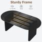 GARVEE 63" Oval Dining Table with Wood Base in Black - Table Only, , large