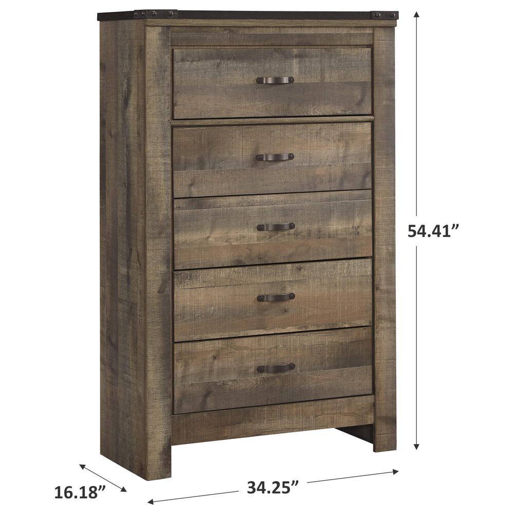 Ashley Trinell 5 Drawer Chest in Brown, , large