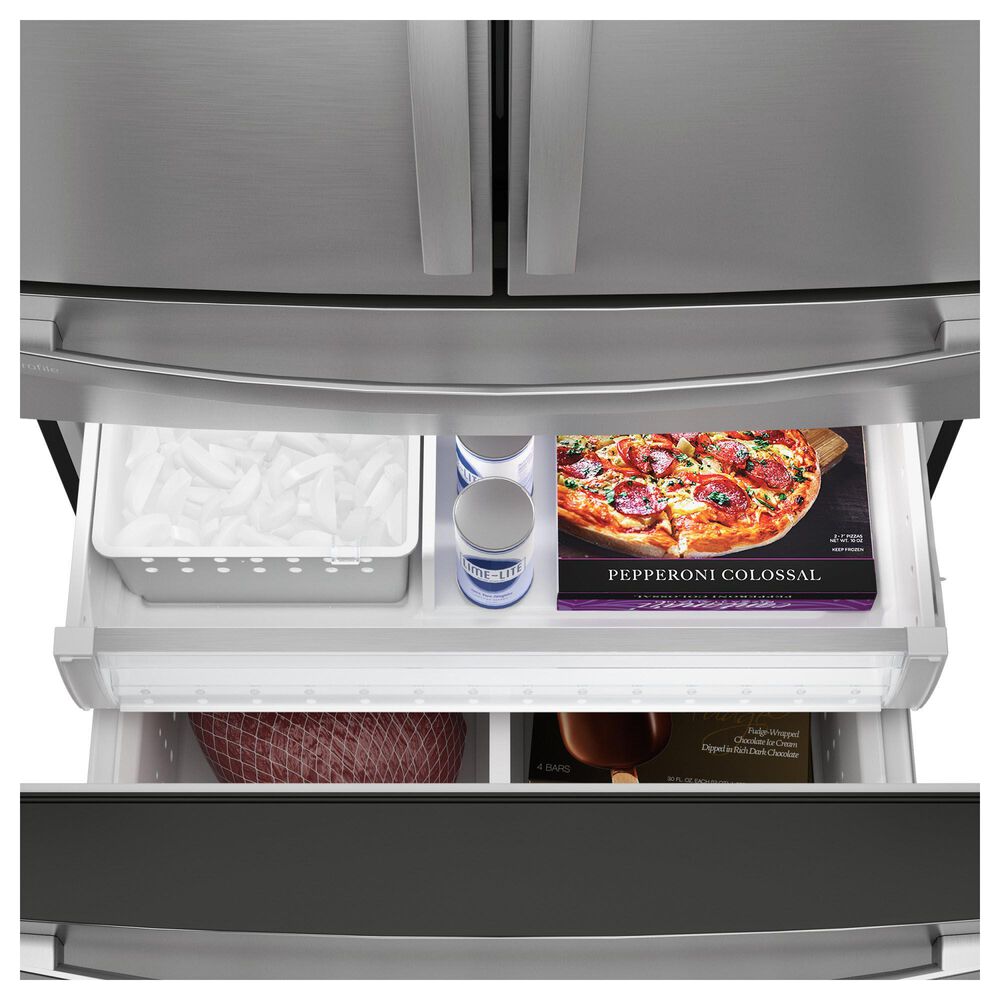GE Profile 23.2 Cu. Ft. Smart Counter-Depth Fingerprint Resistant 4-Door French-Door Refrigerator With Dual-Dispense AutoFill Pitcher in Stainless Steel, , large