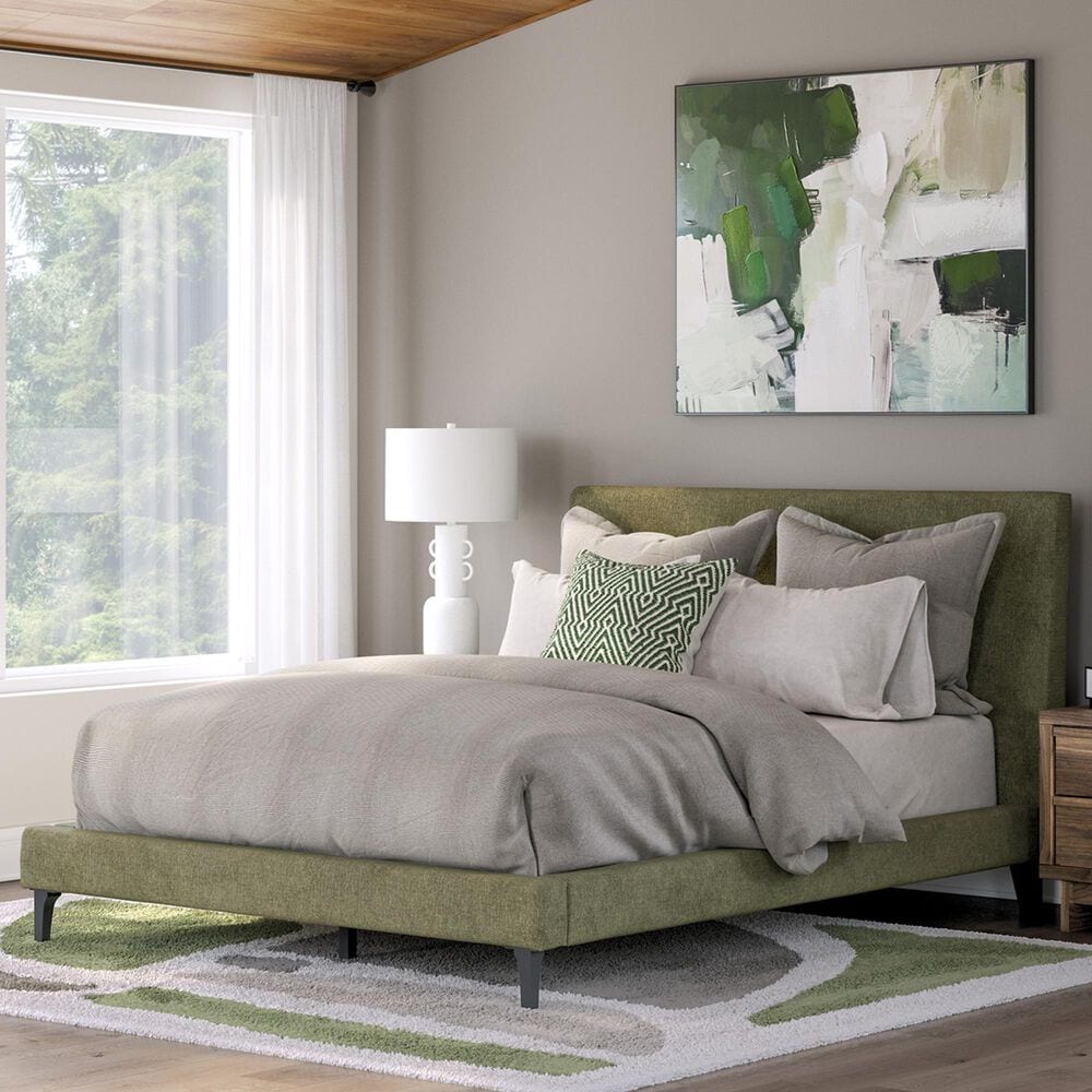 Ashley Chirason Queen Platform Bed in Sage Green, , large