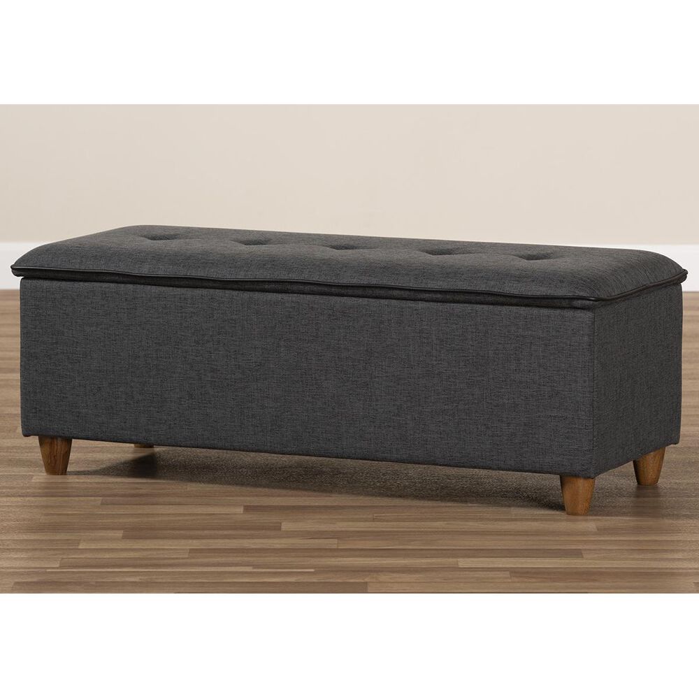 Baxton Studio Marlisa Storage Ottoman Bench in Dark Grey, , large
