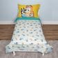 Nojo Baby and Kids Bluey 4-Piece Toddler Bed Set in Blue, Aqua, Yellow and Peach, , large