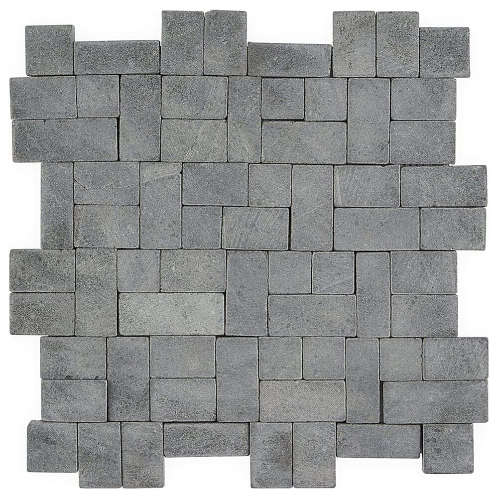Soho Studio Pebblestone Black Lava 12" x 12" Natural Stone Mosaic Sheet, , large