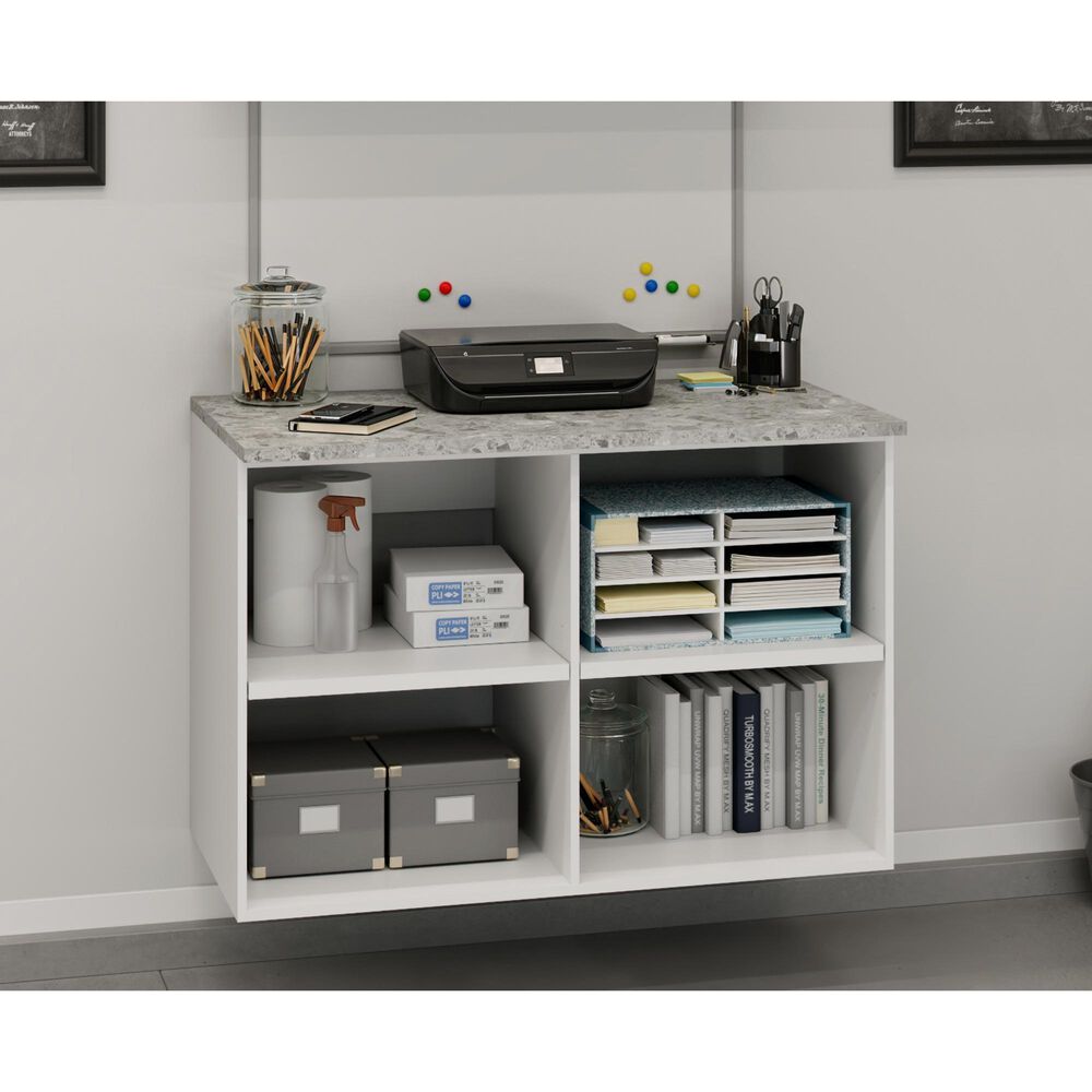 Sauder Bundled Cabinet with Faux Stone Top &amp; Doors, , large