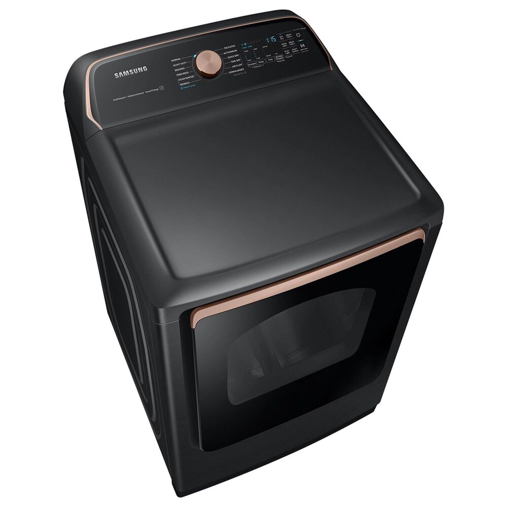 Samsung 5.5 Cu. Ft. Smart Top Load Impeller Washer and 7.4 Cu. Ft. Electric Dryer in Brushed Black, , large
