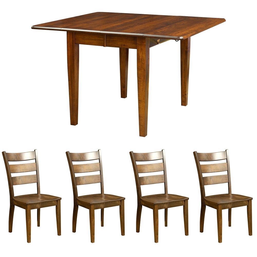 L.J. Gascho Saber Dining Table and Dining Side Chairs in Walnut Finish, , large