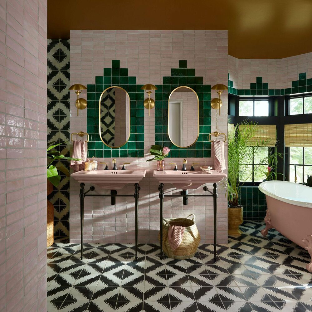 Kohler Tone Widespread Bathroom Sinks in Matte Black and Brushed Moderne Brass, , large