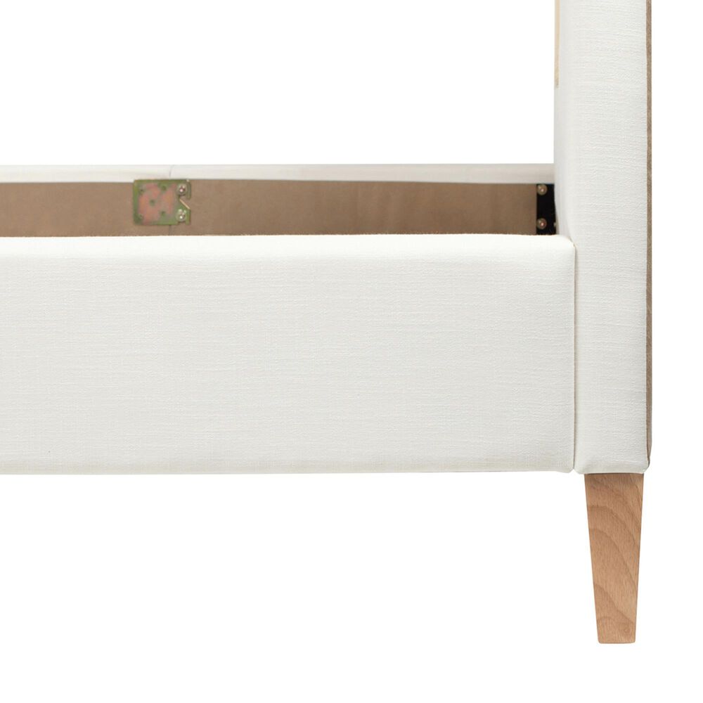 Hearth and Haven Haley Queen Platform Bed with Antique White Upholstery in Natural, , large