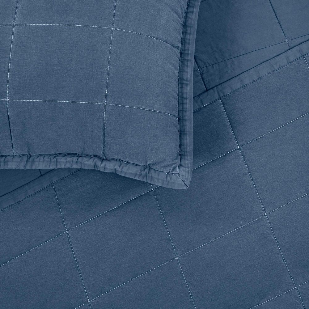 Ann Gish Cotton Canvas 3-Piece King Coverlet Set in Denim, , large