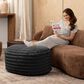 Jaxx Paran Oval Ottoman in Mondo Black, , large