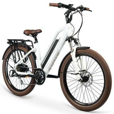 Magnum Metro X Electric Bike in White and Champagne, , large
