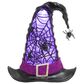 The Gerson Company 9.75"H Battery-Operated Lighted Spinning Smoky Water Globe Witch Hat in Black, , large
