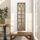 Maple and Jade 52" x 15" Geometric Window Pane Inspired Panel Wall Mirror in Galvanized Silver and Brown, , large