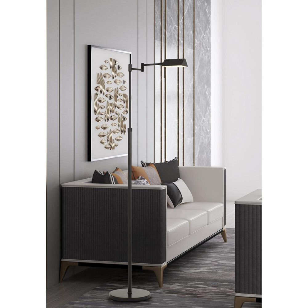 Cal Lighting Clemson Swing Arm Adjustable Floor Lamp in Dark Bronze, , large