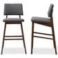 Baxton Studio Colton Bar Stool with Dark Gray Cushion in Walnut Brown (Set of 2), , large