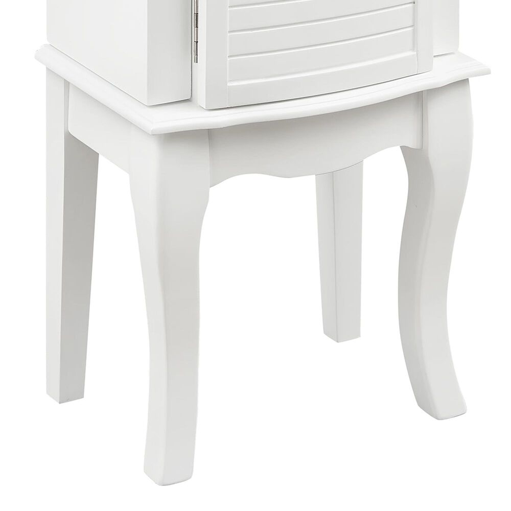 Linden Boulevard White 4 Drawer Jewelry Armoire in White, , large