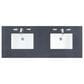 James Martin Vanities Bristol 60" Double Bathroom Vanity in Bright White with 3 cm Charcoal Soapstone Quartz Top and Rectangular Sinks, , large