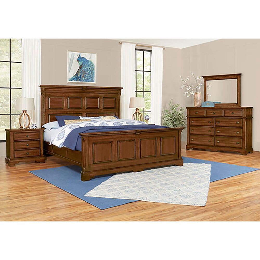 Viceray Collections Heritage Mansion King Panel Bed in Amish Cherry, , large