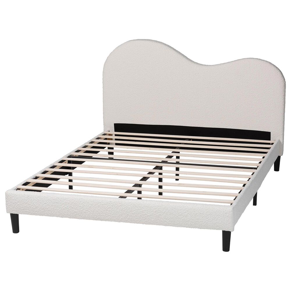 Baxton Studio Dalton Queen Upholstered Platform Bed in Cream, , large