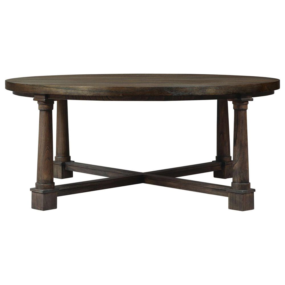 Hekman Linwood Round Coffee Table in Brown, , large