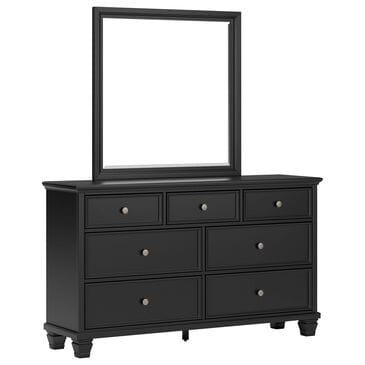 Ashley Lanolee 7-Drawer Dresser with Mirror in Black, , large
