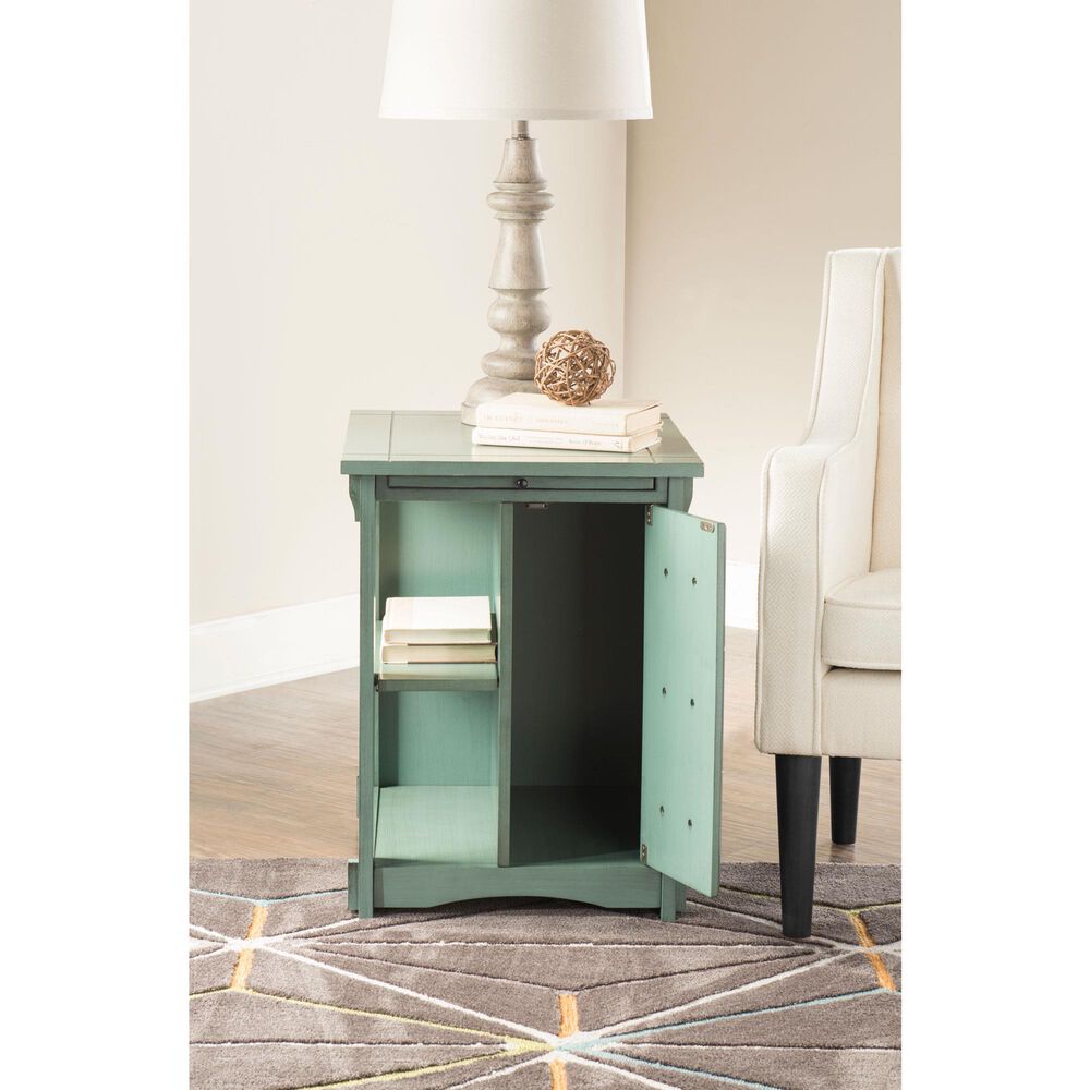 Linon Home Decor Parnell Side Table in Teal, , large